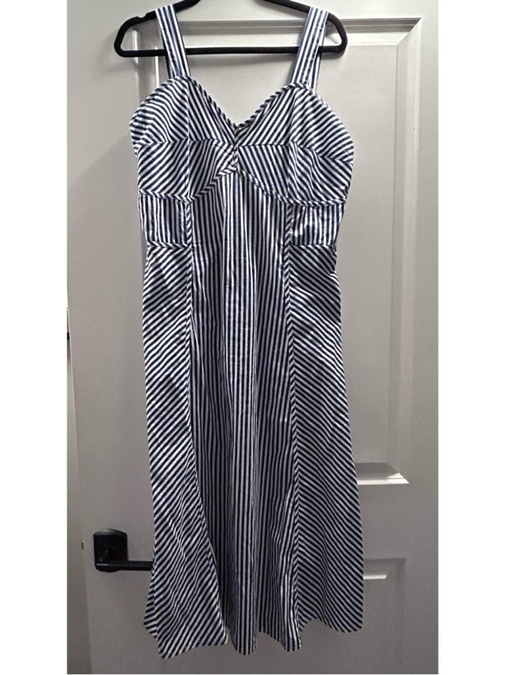 Jessica Simpson Navy and White Smocked Bodice Sundress
